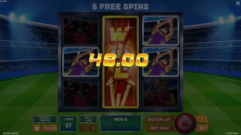 Cricket Mania slot screenshot 5