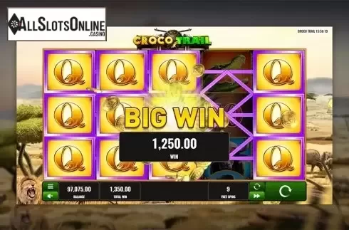 Big win screen. Croco Trail from Playreels
