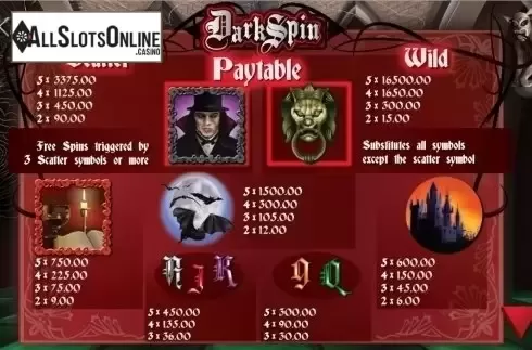 Screen2. Dark Spin from Booming Games