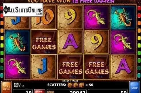 Screen 2. Desert Tales from Casino Technology