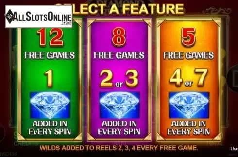 Free Spins screen