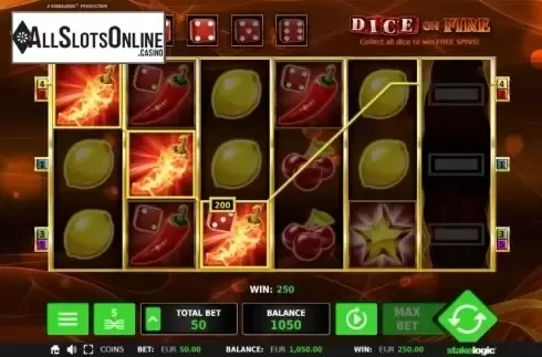 Screen 4. Dice on Fire from StakeLogic