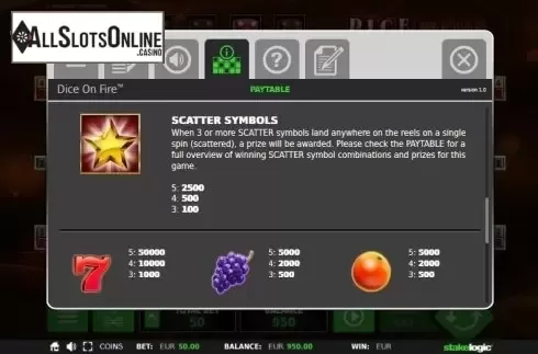Screen 8. Dice on Fire from StakeLogic