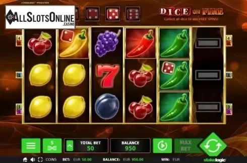 Screen 2. Dice on Fire from StakeLogic