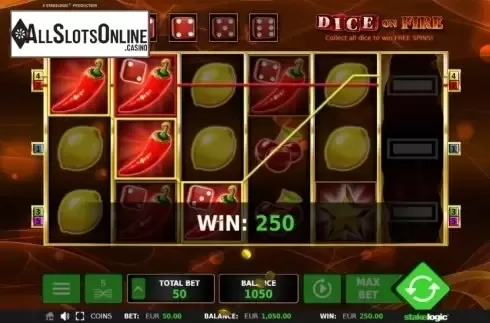 Screen 3. Dice on Fire from StakeLogic