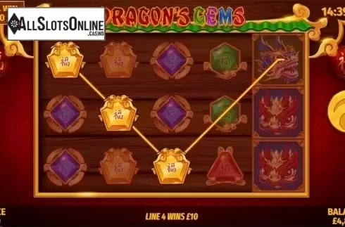 Win screen. Dragons Gems from Slingo Originals