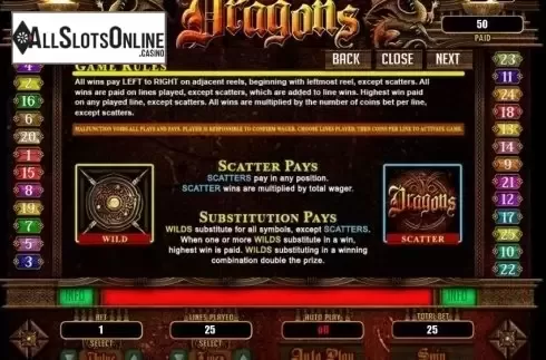 Rules. Dragons (RTG) from RTG