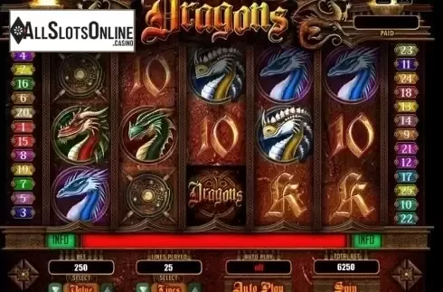 Reel Screen. Dragons (RTG) from RTG