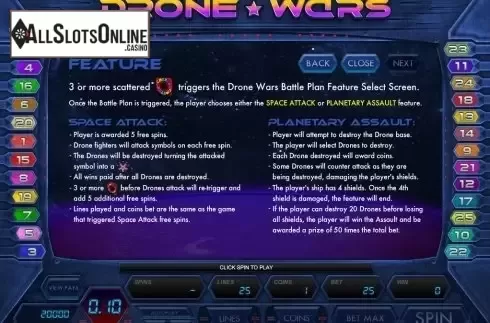 Screen4. Drone Wars from Microgaming