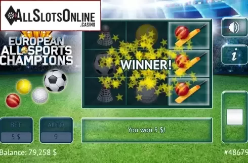 Win Screen. European All Sports from Vermantia