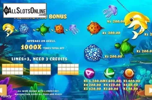 Paytable . Fishing Pro from PlayStar