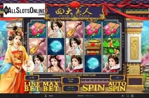 Screen 1. Four Beauties (GamePlay) from GamePlay