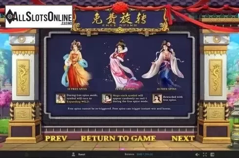 Paytable 3. Four Beauties (GamePlay) from GamePlay