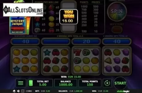 Win Screen. Fruit Spinner from StakeLogic