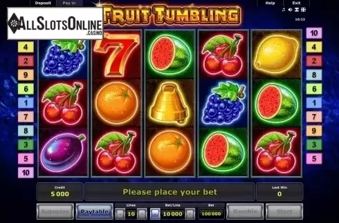 Game Workflow screen . Fruit Tumbling from Greentube