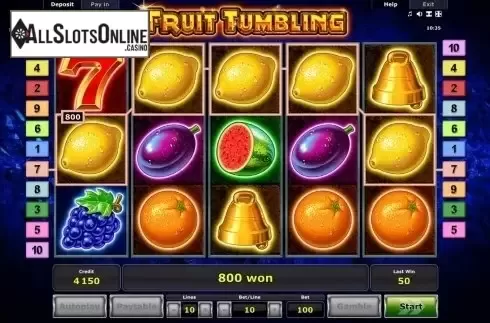 Win Screen . Fruit Tumbling from Greentube