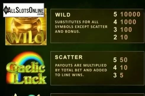 Features 1. Gaelic Luck from Playtech
