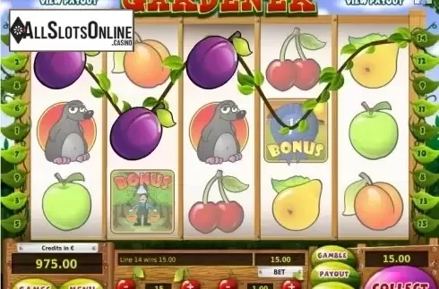 Win screen. Gardener from Tom Horn Gaming
