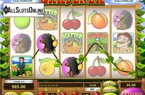 Wild Win screen. Gardener from Tom Horn Gaming
