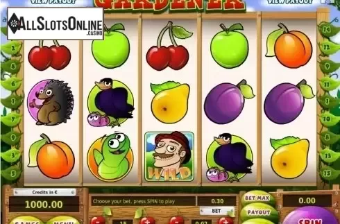 Reel screen. Gardener from Tom Horn Gaming