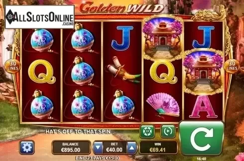 Win screen. Golden Wild (Leander Games) from Leander Games