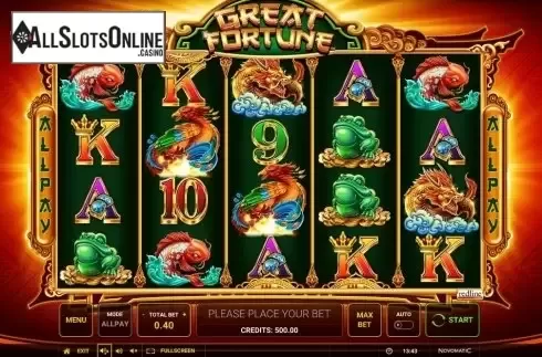 Reel Screen. Great Fortune from Greentube