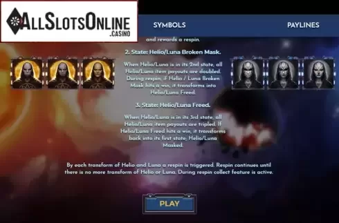 Features screen 2. Helio Luna Revenge from Spinmatic