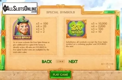 Screen2. Irish Clover from Cayetano Gaming