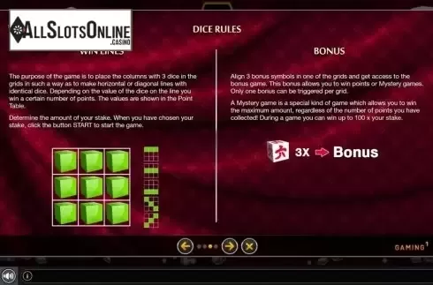 Features 2. Jewels Dice Deluxe from GAMING1