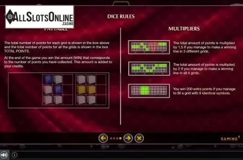 Paylines. Jewels Dice Deluxe from GAMING1