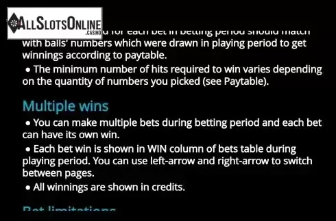 Game Rules screen 2