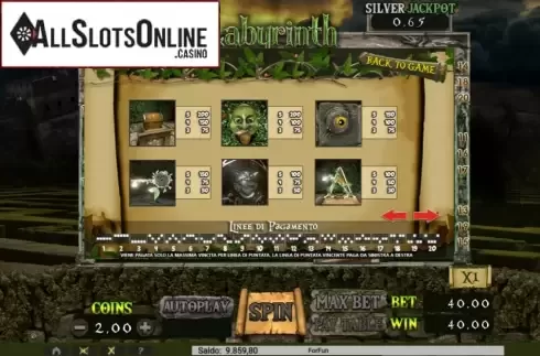 Paytable 1. Labyrinth from Tuko Productions