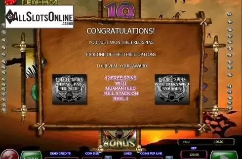 Free Spins. Legends of Africa from 2by2 Gaming