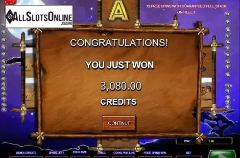Win presentation. Legends of Africa from 2by2 Gaming