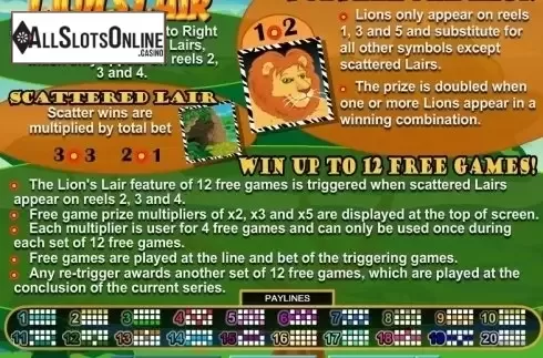 Features. Lions Lair from RTG