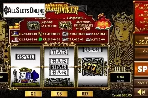 Reels screen. Lucky Poker from PlayStar