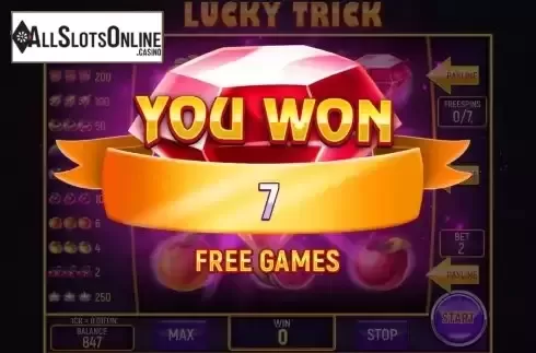 Free Spins screen
