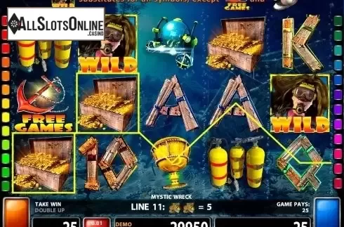 Win screen. Mystic Wreck from Casino Technology