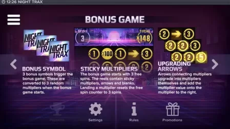 Night Trax slot screenshot 9