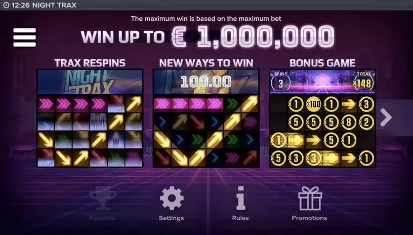 Night Trax slot screenshot 11