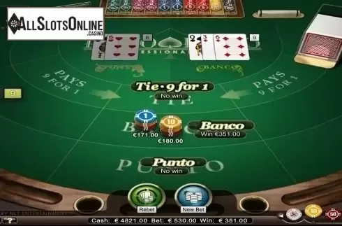 Game Screen. Punto Banco Professional Series High Limit from NetEnt