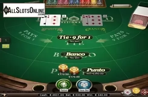 Game Screen. Punto Banco Professional Series High Limit from NetEnt
