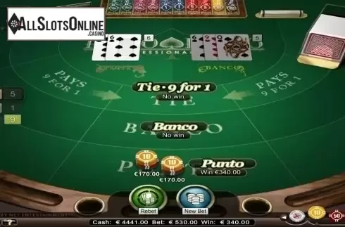 Game Screen. Punto Banco Professional Series High Limit from NetEnt