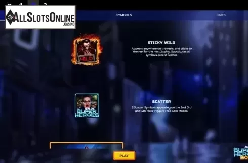 Features. Real Life Super Heroes Bonus from Spinmatic