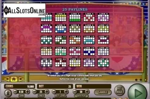 Paytable 3. Ride 'em Cowboy from Habanero