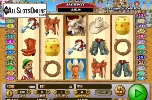 Game Workflow screen. Ride 'em Cowboy from Habanero