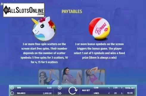 Special features screen