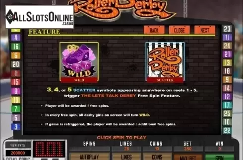 Screen4. Roller Derby from Microgaming