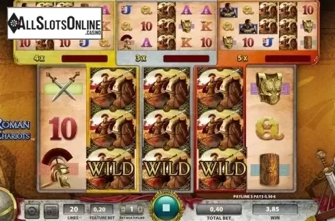 Wild Win screen. Roman Chariots from WMS