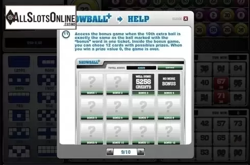 Paytable 3. Showball Plus from Others